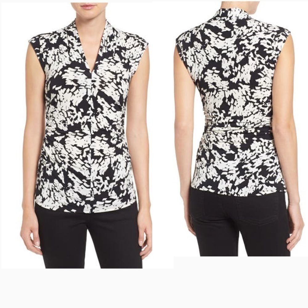 Vince Camuto Sleeveless Confetti Print Blouse Top - Picture 5 of 5
